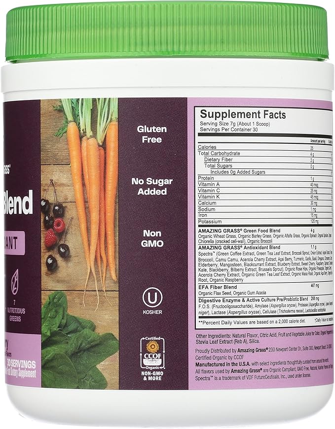 Amazing Grass Sweet Berry Antioxidant Superfood Powder 7.4 OZ