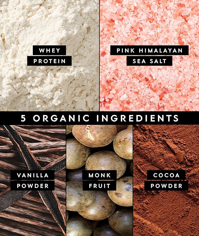 Truvani Organic Whey Protein Powder | Chocolate | 20g Grass Fed Whey Protein | 20 Servings | USDA Organic &amp Non-GMO | Gluten Free | No Gums No Soy No Stevia No Added Sugars