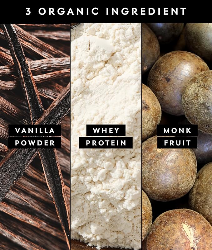 Truvani Organic Whey Protein Powder | Vanilla | 20g Grass Fed Whey Protein | 20 Servings | USDA Organic &amp Non-GMO | Gluten Free | No Gums No Soy No Stevia No Added Sugars