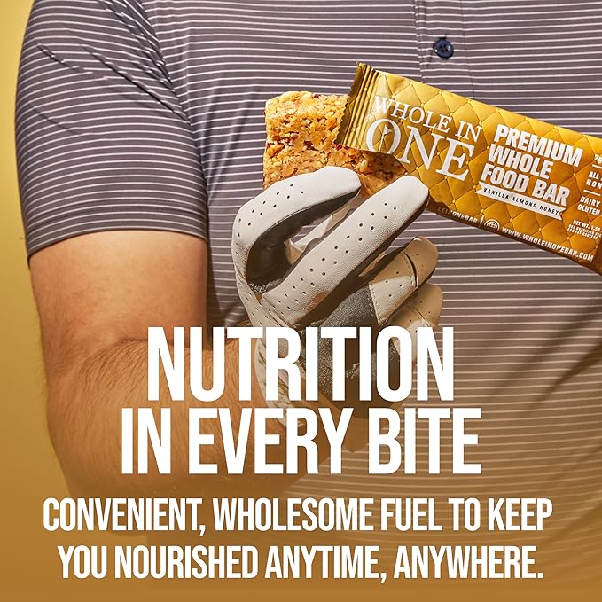 BrickHouse Nutrition Whole In One Bars: Healthy Snacks for Adults | Non-GMO Gluten Free Snack Bars | Real Fruits &amp Vegetables - Vanilla Almond Honey (12 Bars)