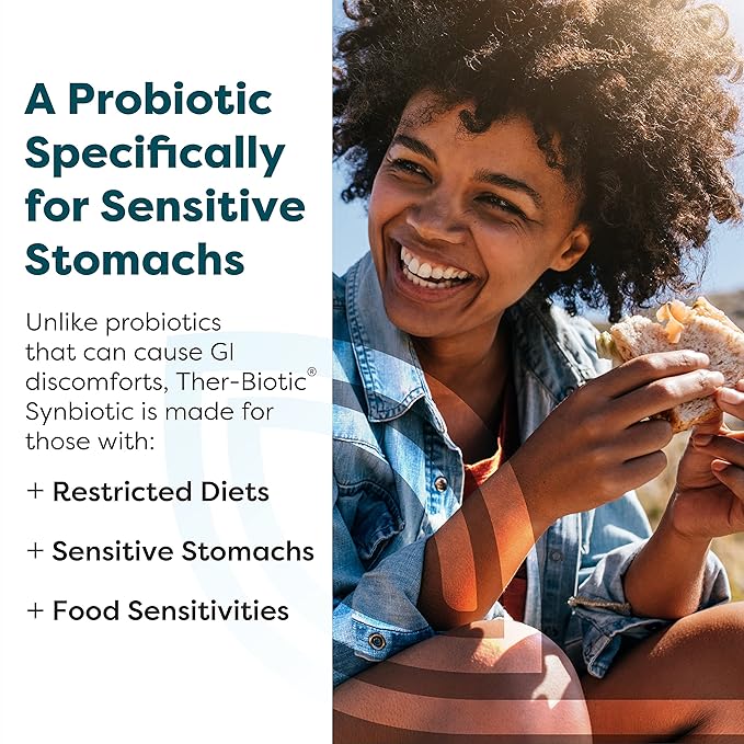 Klaire Labs SFI Health Ther-Biotic Synbiotic - Prebiotics and Probiotics for Women &amp Men - 50 Billion CFU Probiotic Capsules with Sunfiber - Digestive Health and Immune Support (30 ct)