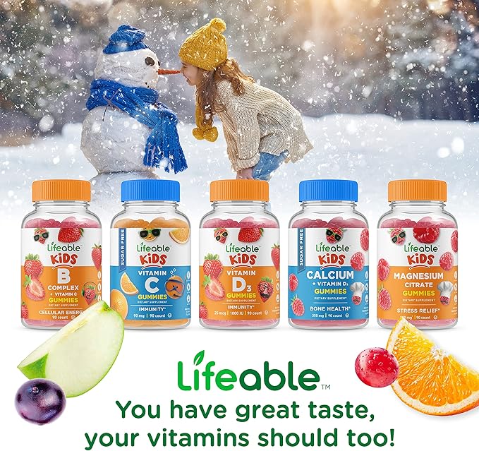 Lifeable Zinc Kids + Multivitamin Kids Gummies Bundle - Great Tasting Vitamin Supplement Gluten Free GMO Free Chewable Gummy