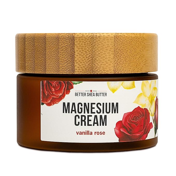 Better Shea Butter Magnesium Lotion for Women | Vanilla Rose | For Pregnancy Kids &amp Babies | Relieves Muscle Tension &amp Leg Cramps | Organic &amp Natural Ingredients