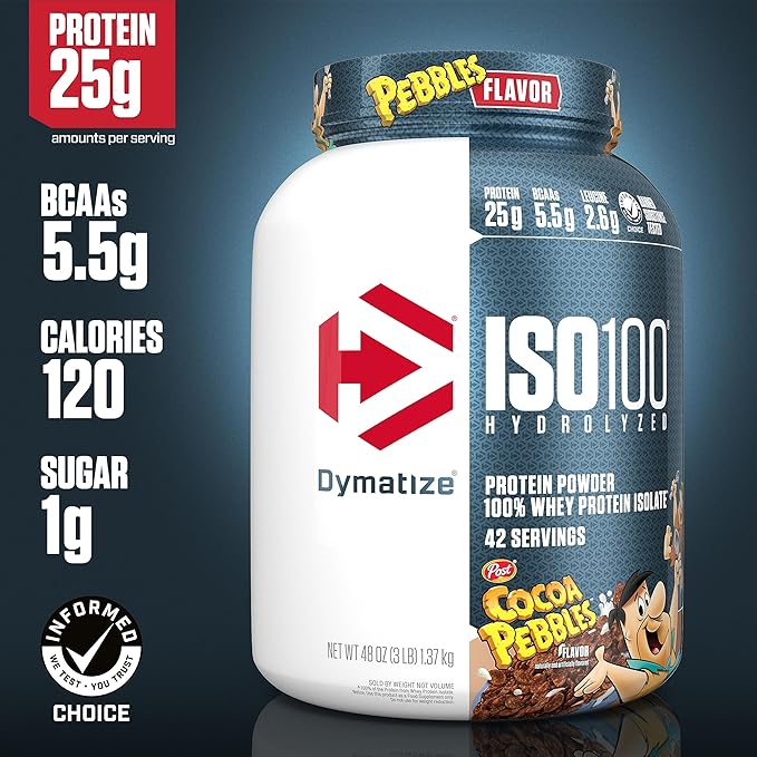 Dymatize ISO100 Hydrolyzed Protein Powder &amp ISO100 Hydrolyzed Protein Powder in Dunkin' Mocha Latte Flavor
