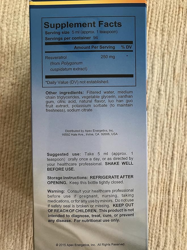 Apex Energetics K-110 Resvero Active (16 Fl. Oz.)
