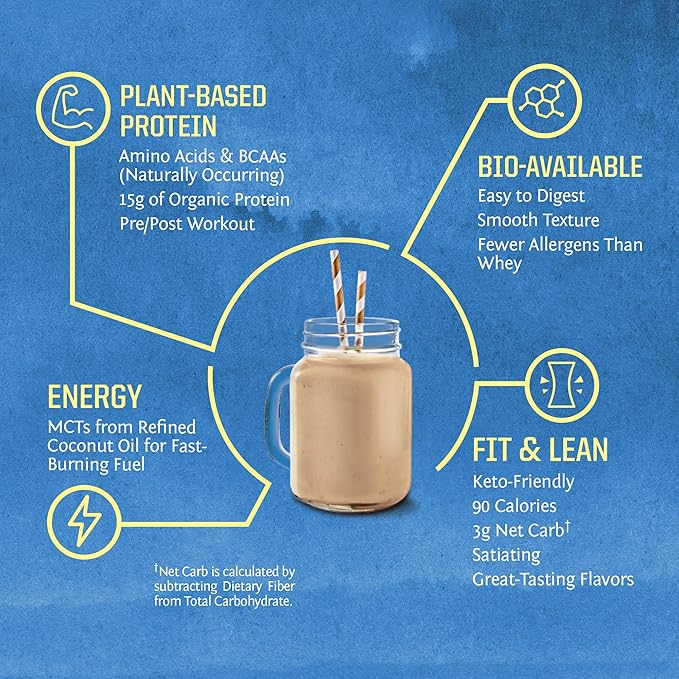 Sunwarrior Organic Plant Based Protein Powder | Vegan Organic Protein Powder Maple Flavored with BCAA Amino Acids &amp Hemp Seed Pea Blend | Non-GMO Soy Dairy Filler &amp Gluten Free (Maple 30 Serv
