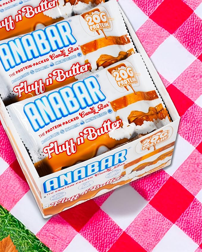 Anabar Protein Bar The Protein-Packed Candy Bar Amazing Tasting Protein Bar No Sugar Alcohols High Protein Amazingly Delicious 20 Grams of Protein (12 Bars Marshmallow Peanut Butter)