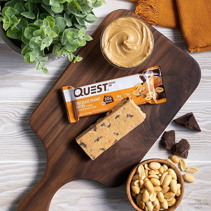 Quest Nutrition Chocolate Peanut Butter Bars 20g Protein 1g Sugar 4g Net Carb Gluten Free Keto Friendly 12 Count