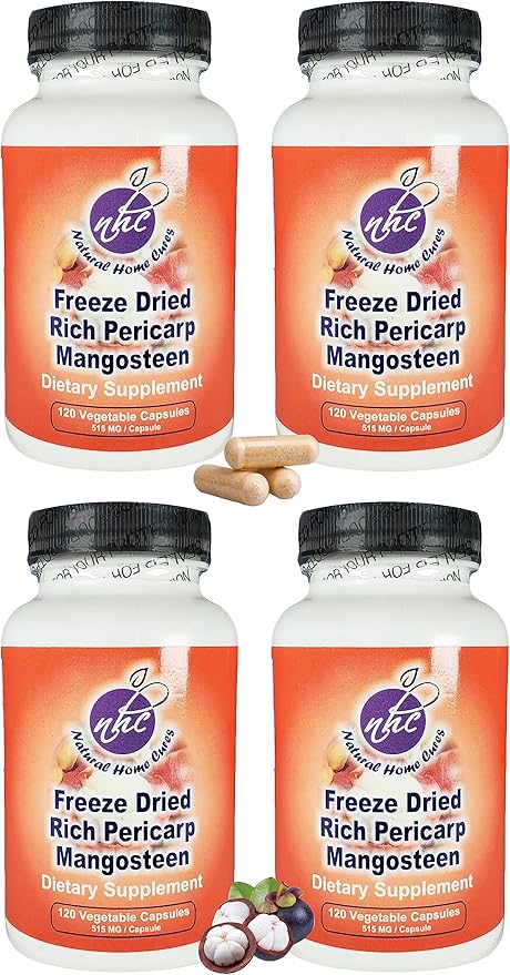 Mangosteen Pericarp Capsules Freeze Dried Whole Food High ORAC 56+ Potent Mangosteen Xanthones (120 Veggie Capsules) (4)