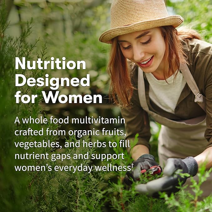 Garden of Life Organics Multivitamin for Women - Women's Once Daily Multi - Whole Food Multi with Iron Biotin Vegan Organic Womens Multivitamin for Health Energy Hair Skin and Nails 60 Tablets