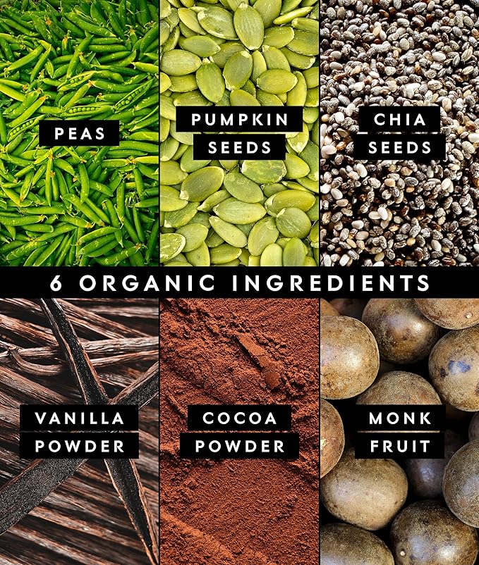 Truvani Vegan Pea Protein Powder | Chocolate | 20g Organic Plant Based Protein | Single Serving Travel Packets | 10 Servings | Keto | Gluten &amp Dairy Free | Low Carb | No Added Sugar