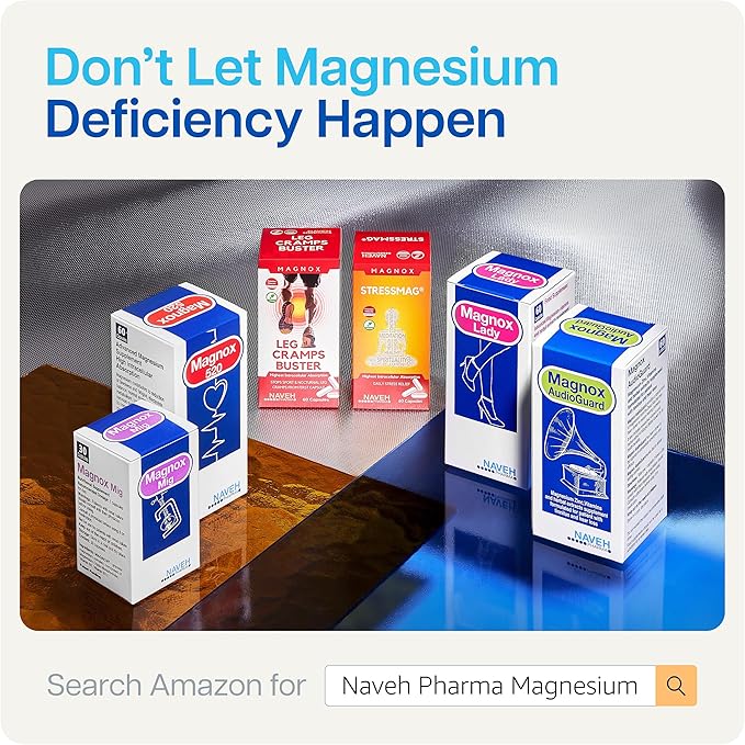 MAGNOX® AudioGuard Magnesium Supplement for Tinnitus Treatment | Tinnitus Relief for Ringing Ears | Natural Magnesium Complex | Dead Sea Minerals | High Absorption Magnesium | 60 Capsules