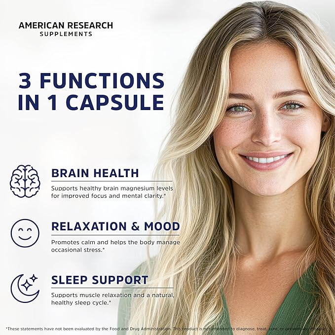 Magnesium L-Threonate Complex | 4 Highly Bioavailable Forms - (Patented Magtein™) Magnesium L-Threonate Glycinate Malate Taurate | No Oxide | Brain Health Sleep Support | 300mg Serving | 120 Caps