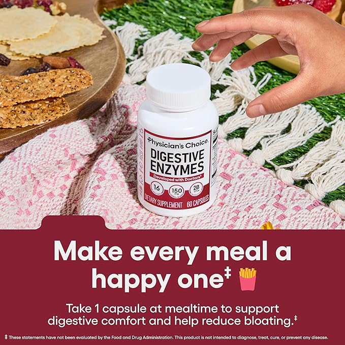 Physician's CHOICE - Beat Bloat + Support Weight Management Bundle: Digestive Enzymes + Thin-30 Probiotic