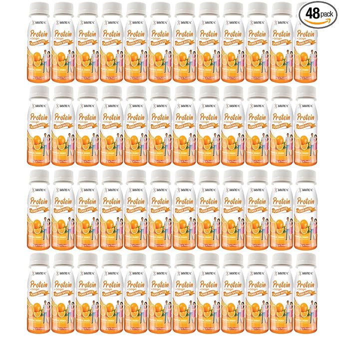 BariatricPal Ready-To-Drink 25g Whey Protein &amp Collagen Power Shots - Tropical Orange (48 Bottles)