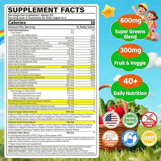 Vegan Omega 3 Gummies &amp Kids Super Greens Gummies