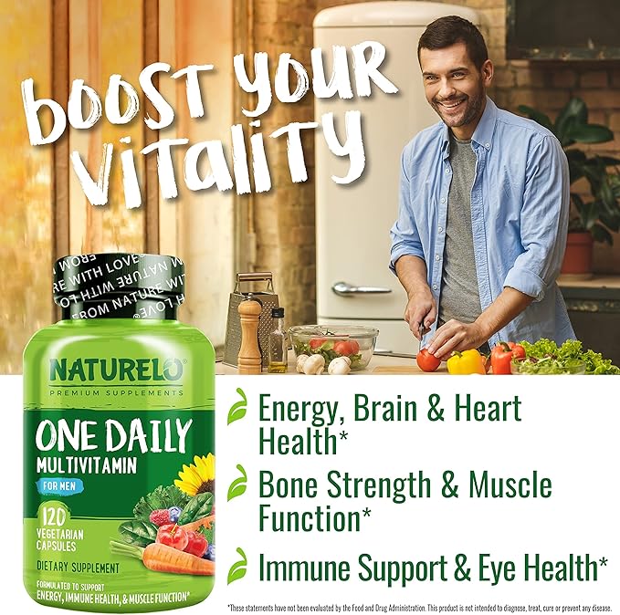 NATURELO One Daily Multivitamin for Men 120 Vegetarian Capsules One Daily Multivitamin for Women 120 Vegetarian Capsules Bundle - 4 Month Supply