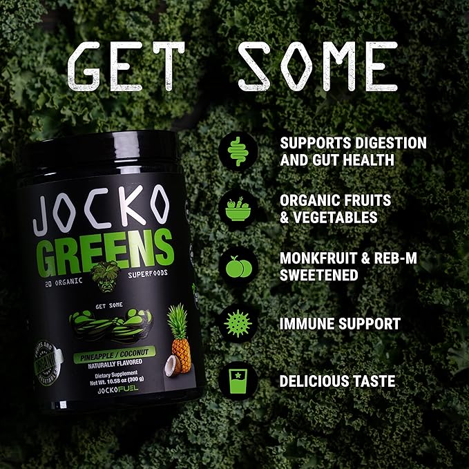Jocko Mölk Grass Fed Protein Shakes - Ready to Drink (pack of 12) Vanilla + Jocko Fuel Daily Greens Pineapple Coconuts