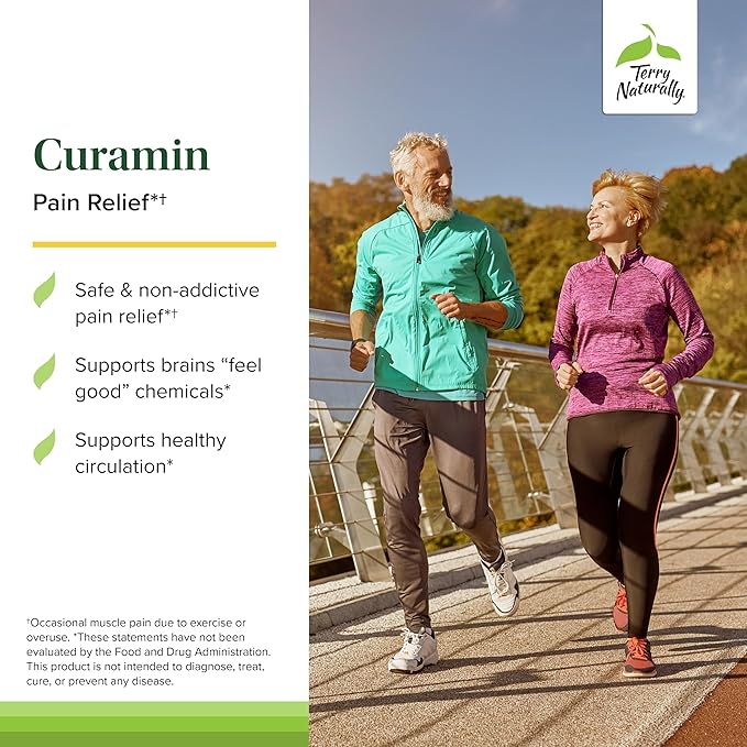 Terry Naturally Curamin - Curcumin Supplement for Circulation &amp Endorphin Support - Support for Occasional Discomfort - Aids Healthy Muscles - 60 Capsules (Pack of 2)