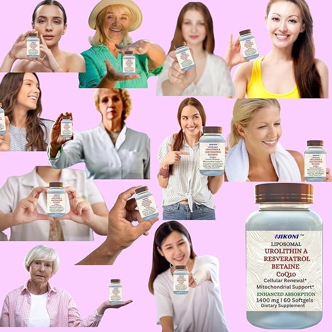 Nikoni Liposomal Urolithin-A Supplement 1400mg Supports Healthy Aging Cellular Renewal &amp Muscle Health- 120 Softgels