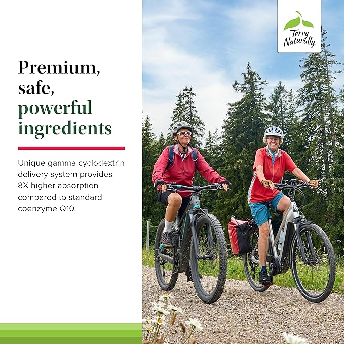 Terry Naturally CoQ10 Chewables - Cellular Energy Support Supplement - Higher Absorption CoQ10 Chewable Supplement - Nutritional Supplement to Aid Healthy Aging &amp Brain Health - 30 Chewables