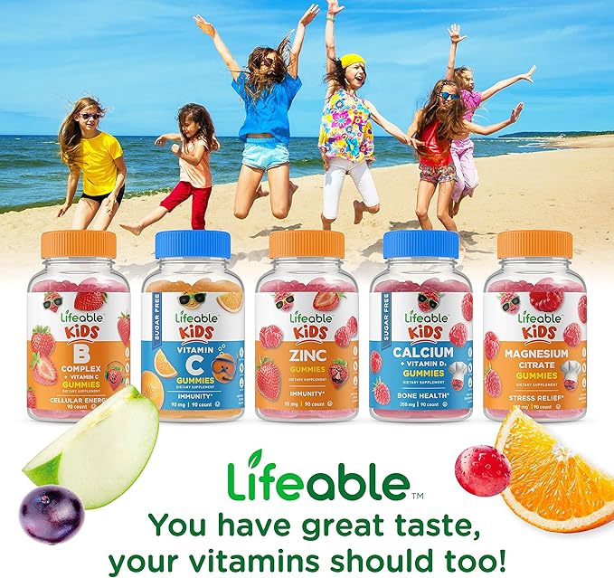 Lifeable Vitamin D Kids + Multivitamin Kids Gummies Bundle - Great Tasting Vitamin Supplement Gluten Free GMO Free Chewable Gummy