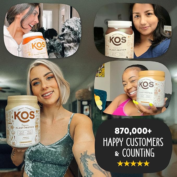 KOS Vegan Protein Powder Erythritol Free Vanilla USDA Organic - Pea Protein Blend Plant Based Superfood Rich in Vitamins &amp Minerals - Keto Dairy Free - Meal Replacement for Women &amp Men 28