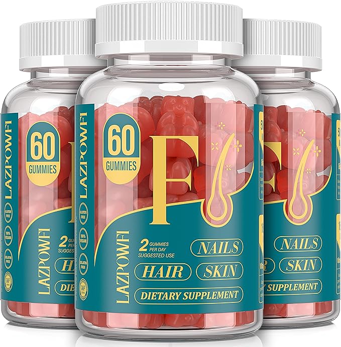 Biotin Gummies -Hair Skin and Nails Vitamins Vegan Vitamin B7 Supports Hair Growth and Stronger Nails for Men &amp Women 90 Day Supply-Strawberry