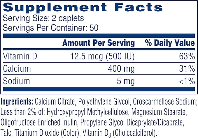 Citracal Calcium Citrate Petites W/Vitamin D Tablets 100 Ct (4 Pack)