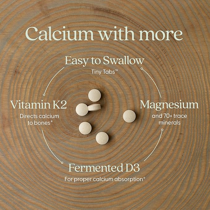 New Chapter Calcium Supplement - Bone Strength Tiny Tabs Plant-Based USDA Organic Calcium with Magnesium Vitamin D3+K2 for Bone Health &amp Joint Mobility Heart Support 905 mg dose - 120 Tiny Tab