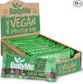 BodyMe Organic Vegan Protein Bar | Raw Cacao Mint | Box of 12 x 2.12oz (60g) | with 3 Plant Proteins
