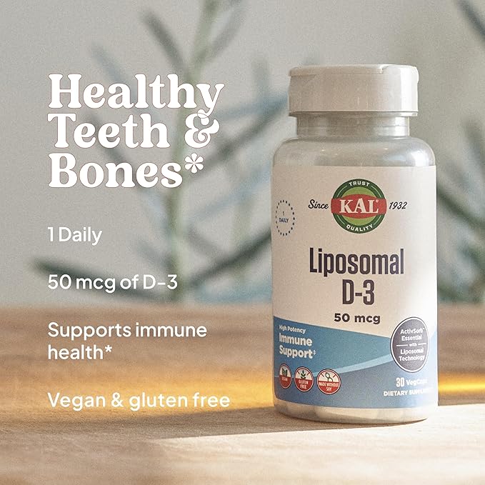 KAL Liposomal Vitamin K2 Plus D3 Supplement Bundle High Absorption Liposomal Technology Vegan Capsules 30 Servings
