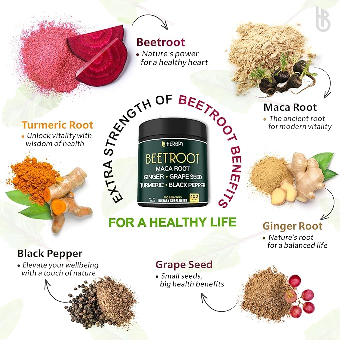 Bundle 6in1 Beet Root Supplements 100 Count &amp 6in1 Myo-inositol &amp D-Chiro Inositol Supplement for Women 120 Count - for Immune Heart Health &amp Overall Health