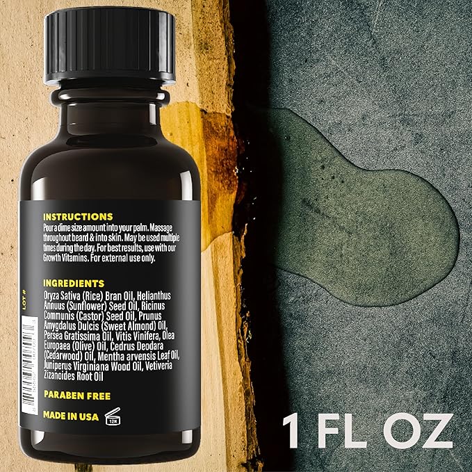 Beard Club - Beard Growth Serum with Natural Castor Coconut and Avocado to Grow a Thicker Fuller Beard Fill in Patches and Stimulate Healthier Facial Hair Growth