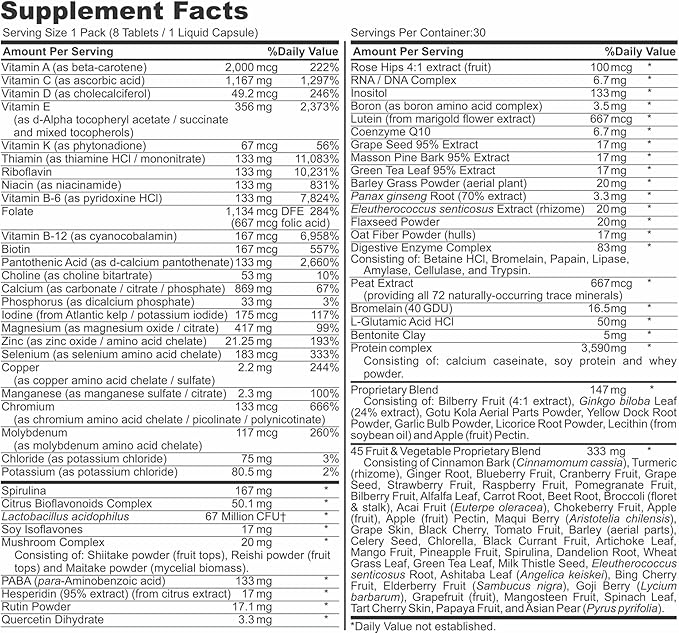 Healthy 'N Fit Super-Nutri Pack (30 Packets) - Mega Potency Multi-Vitamin Pak with Aminos Minerals and More