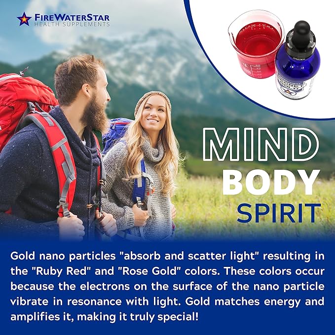 FWS Colloidal Gold Liquid Drops Ascension Meditation Spiritual Aid Brain Boost Enhance Awareness Clarity Dreams Intuition Made from 99.99% Pure Swiss Gold 100 ppm Ruby Red Real 24K