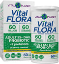 Vital Planet - Vital Flora Adults Over 55 Daily Probiotic 60 Billion CFU Diverse Strains Organic Prebiotics Immune and Digestive Health Shelf Stable Probiotics for Women and Men 60 Capsules