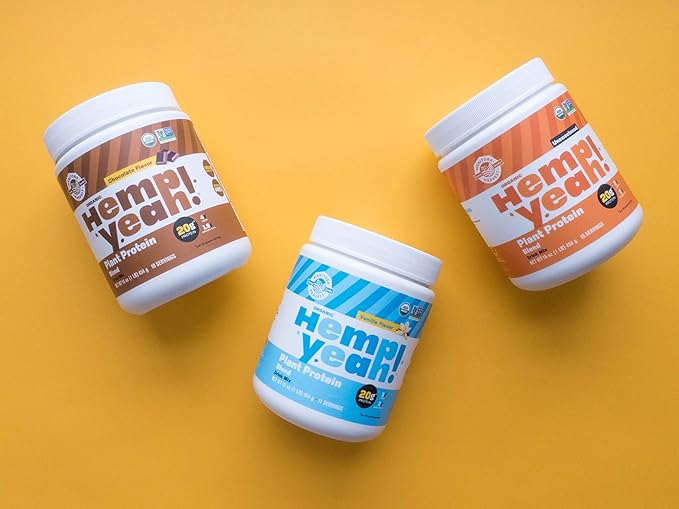 Manitoba Harvest Hemp Yeah Organic Plant-Based Protein Powder with 20g of Complete Plant 4g of Fiber &amp 1.9g Omegas 3&amp6 Non-GMO Vegan Chocolate 16 Oz Packaging May Vary