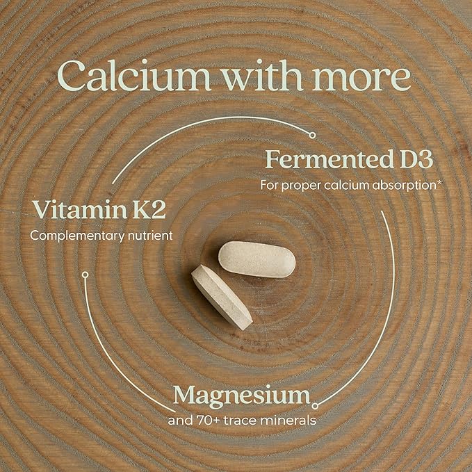 New Chapter Calcium Supplement – Organic Plant Calcium for Women Under 40 with Vitamin D3 for Absorption + Vitamin K2 + Magnesium Vegetarian Gluten Free - 60 Count