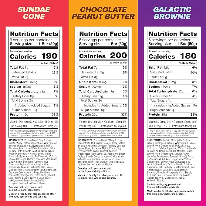 Pure Protein New Variety Pack Protein Bars – 20g Protein 3g Sugar 190 Calories (18 count) Low Sugar* High Protein Snack - Gluten Free - Perfect for a Healthy Snack