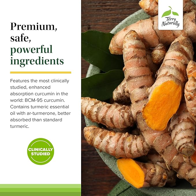 Terry Naturally Curamin Low Back Pain Relief - 60 Capsules - with Curcumin Boswellia &amp DLPA - Non-GMO Vegan Gluten Free - 20 Total Servings