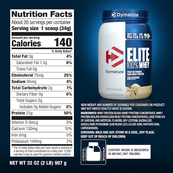 Dymatize Elite 100% Whey Protein Powder Gourmet Vanilla 2 Pound Energyze Pre-Workout Strawberry Lemonade 30 Servings Bundle