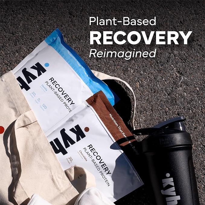 Recovery Plant Based Protein Powder Chocolate Flavor - 20g Complete Vegan Protein 0g Sugar 130 Calories Supports Muscle Recovery &amp Strength Dairy Free Gluten Free 1.75 lb