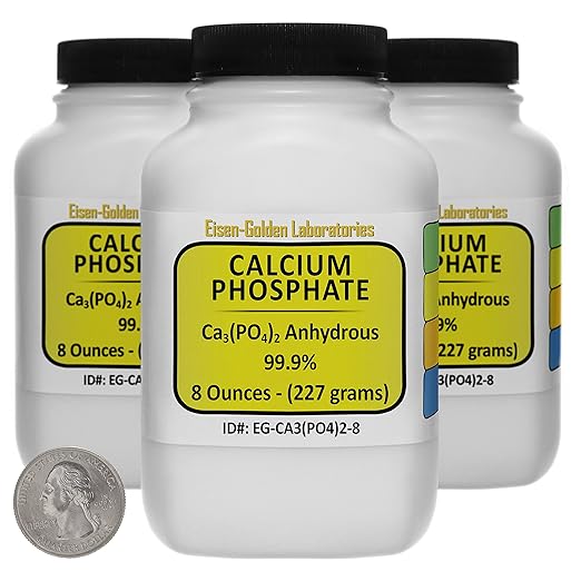 Calcium Phosphate [Ca3(PO4) 2] 99.9% ACS Grade Powder 1.5 Lb in Three Space-Saver Bottles