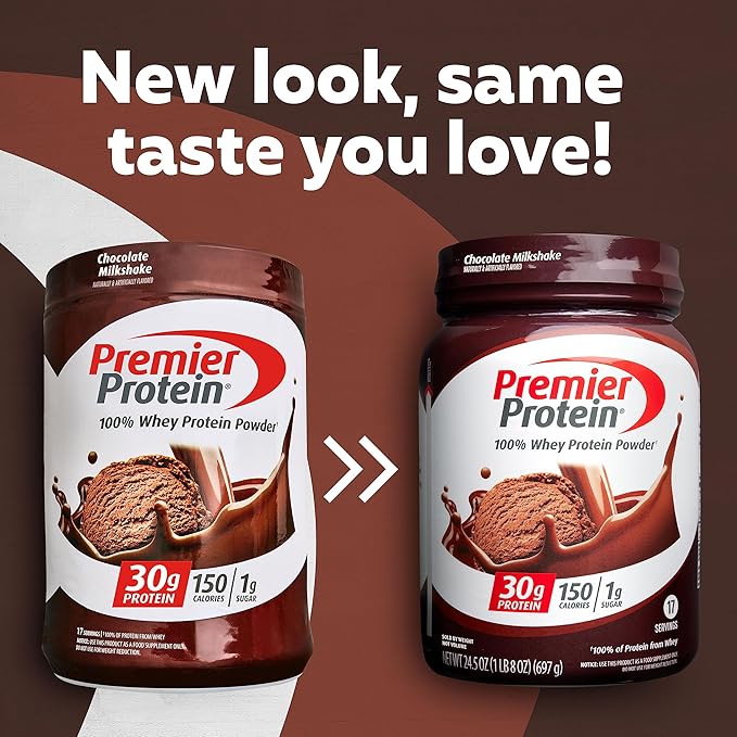 Premier Protein Powder Chocolate Milkshake &amp Cafe Latte 30g Protein 1g Sugar 100% Whey Keto Friendly Gluten Free 17 Servings 23.9 Ounce (2 Pack)