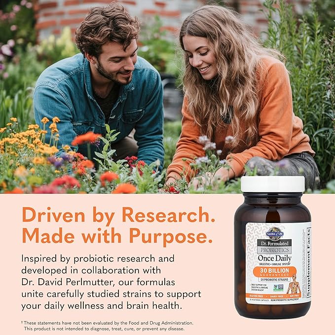 Garden of Life Dr. Formulated Probiotics Once Daily - 30 Billion CFU - Daily Probiotic for Gut Health &amp Immune Support - 30 Vegetarian Capsules