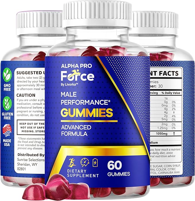(5 Pack) Alpha Pro Force Gummies For Men - Official Alpha Pro Force Gummies Natural Premium Support Overall Health &amp Wellnes AlphaPro Force Advanced Formula Maximum Strength 300 Gummies For 5 Mo