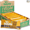 BodyMe Organic Vegan Protein Bar | Raw Cacao Orange | Box of 12 x 60g (2.12oz) | with 3 Plant Proteins