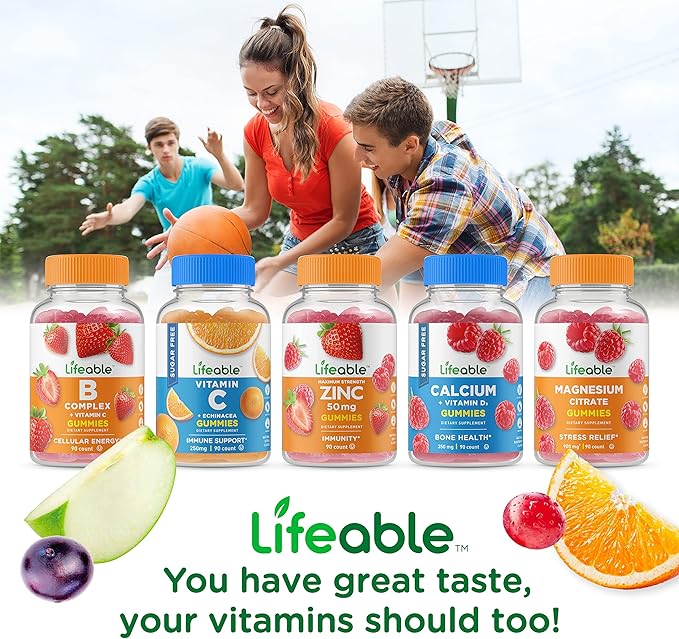 Lifeable Vitamin D 10000 IU + Vitamin B6 Gummies Bundle - Great Tasting Vitamin Supplement Gluten Free GMO Free Chewable Gummy