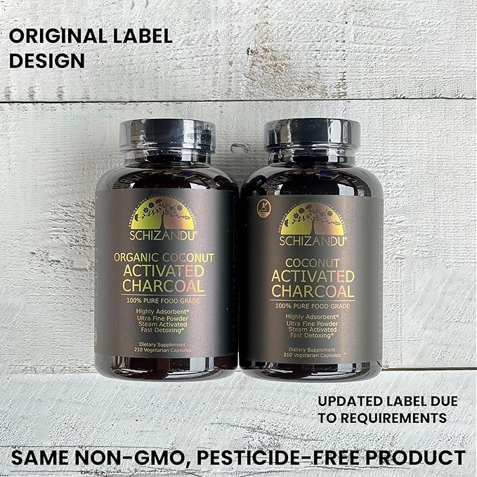 Activated Coconut Charcoal Capsules- Supports Health - Vegan Organic Non-GMO No Additives - X-Large Bottle 210 Count - Pack of 3